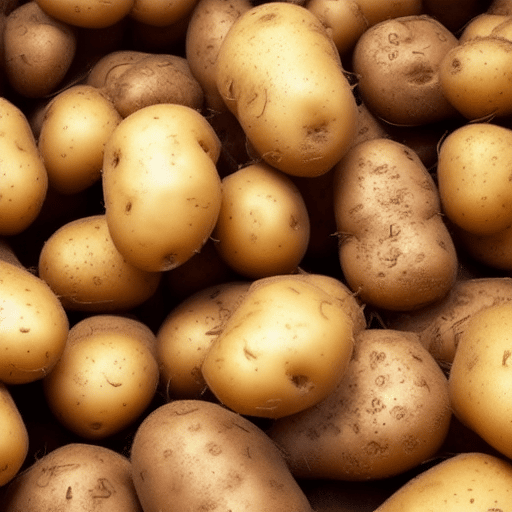 Newly harvested potatoes