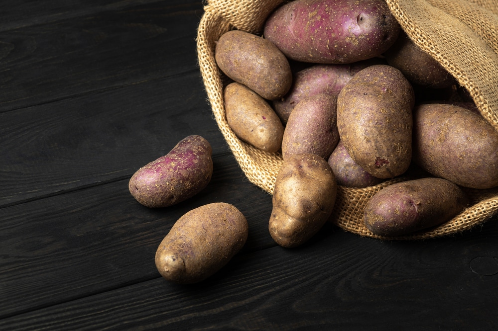 a sack filled with tubers