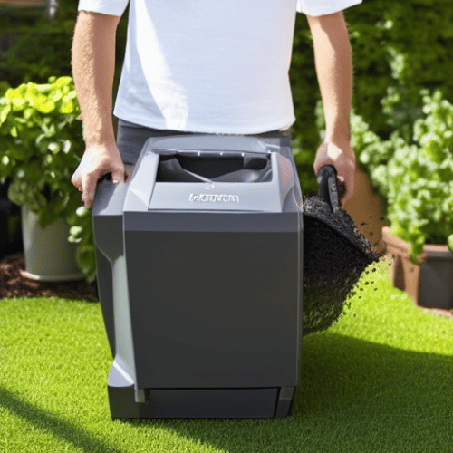 preparing to use a garden shredder