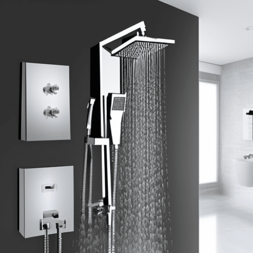 a gray themed bathroom