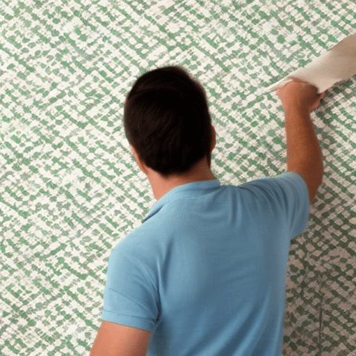 a person peeling the wall