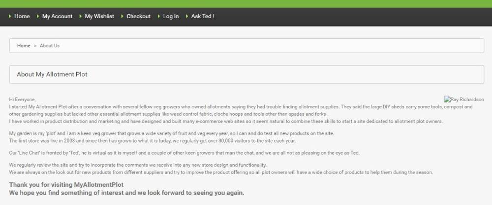 My Allotment Plot About Us Page